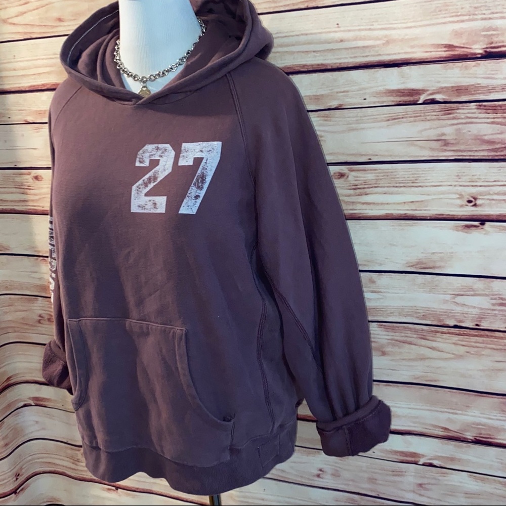 🚫SOLD🚫 AEO Slim Fit Distressed Dusty Plum Hoodie - Picture 3 of 7